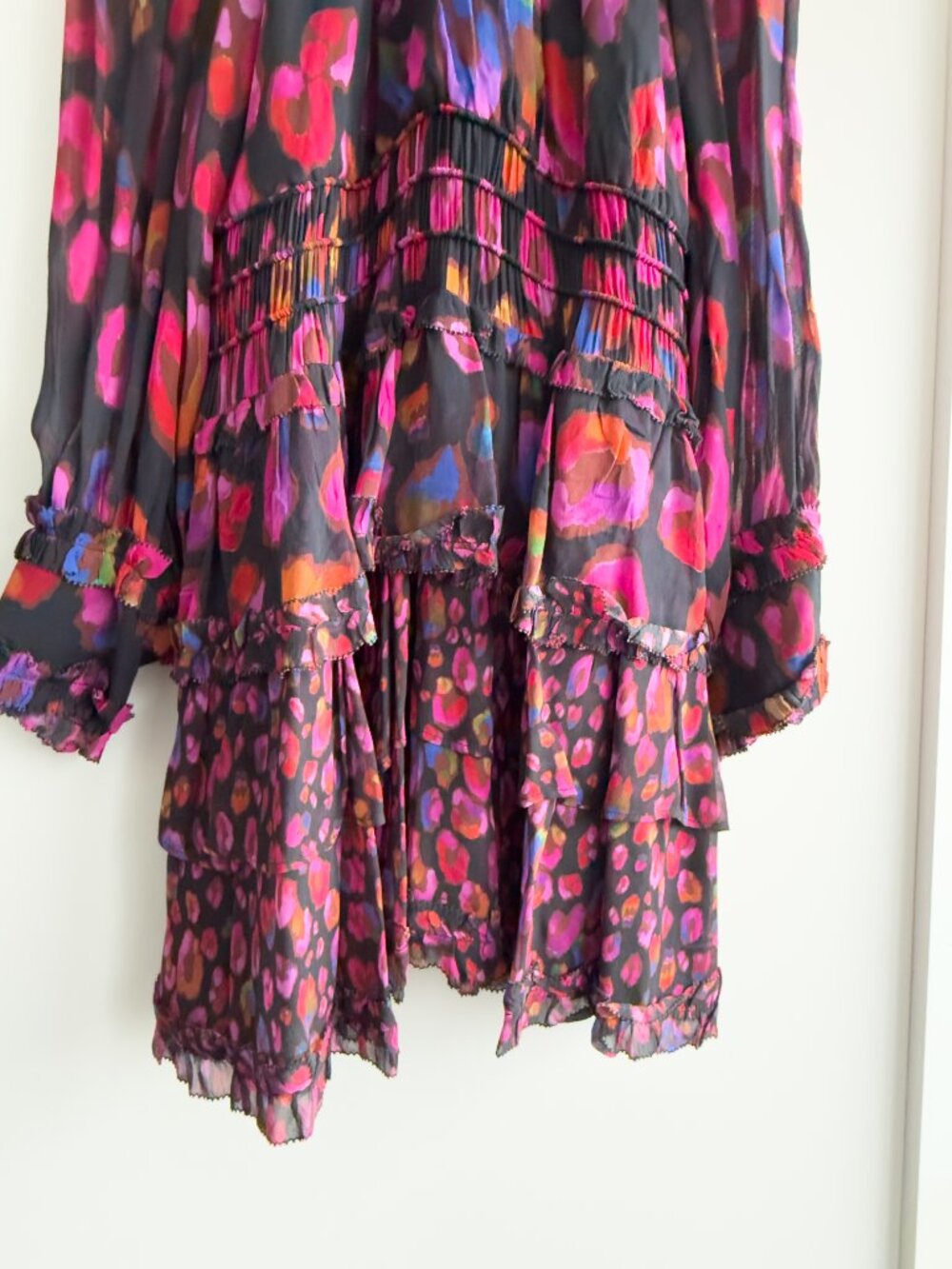 FARM RIO - Leopards Mini Ruffle Dress - Multi - XL - Picture 5 of 9